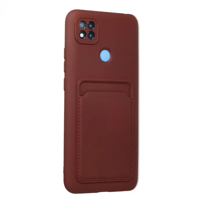 Xiaomi Redmi 9c Kılıf Kelvin Kartvizitli Silikon - Bordo