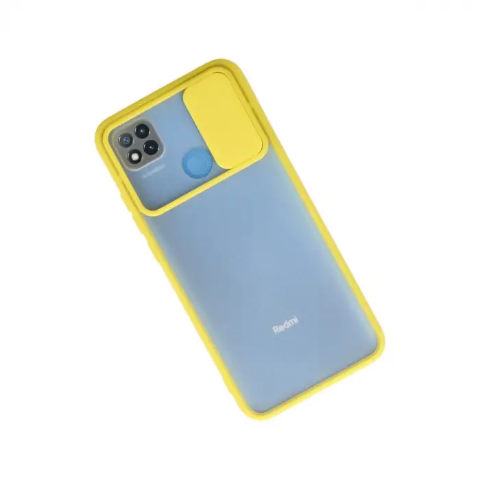 Xiaomi Redmi 9c Kılıf Palm Buzlu Kamera Sürgülü Silikon - Sarı