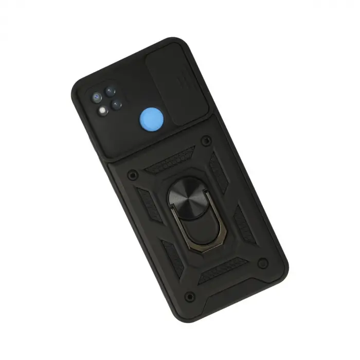 Xiaomi Redmi 9c Kılıf Pars Lens Yüzüklü Silikon - Siyah