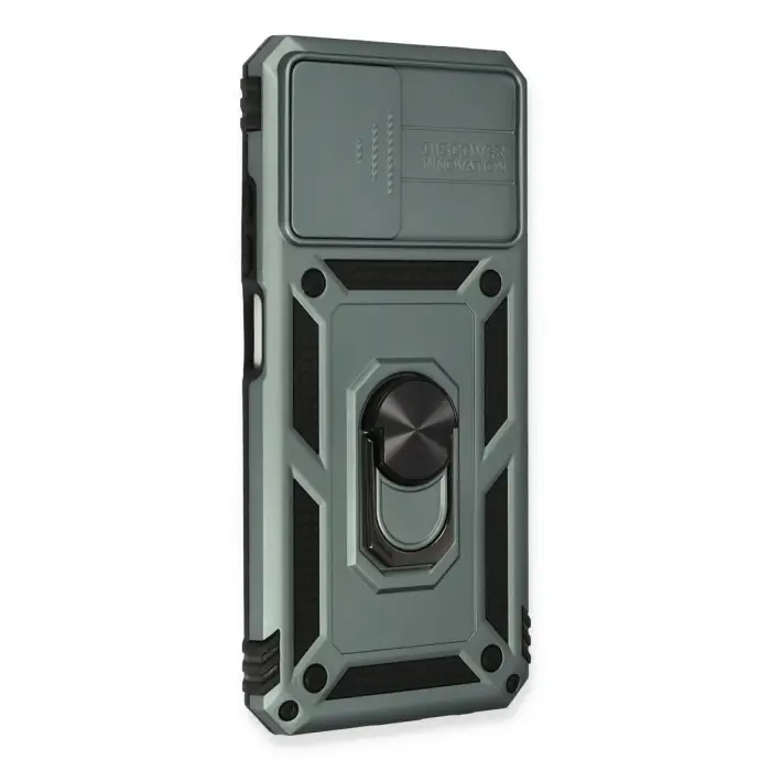 Xiaomi Redmi Note 10 Kılıf Pars Lens Yüzüklü Silikon - Yeşil