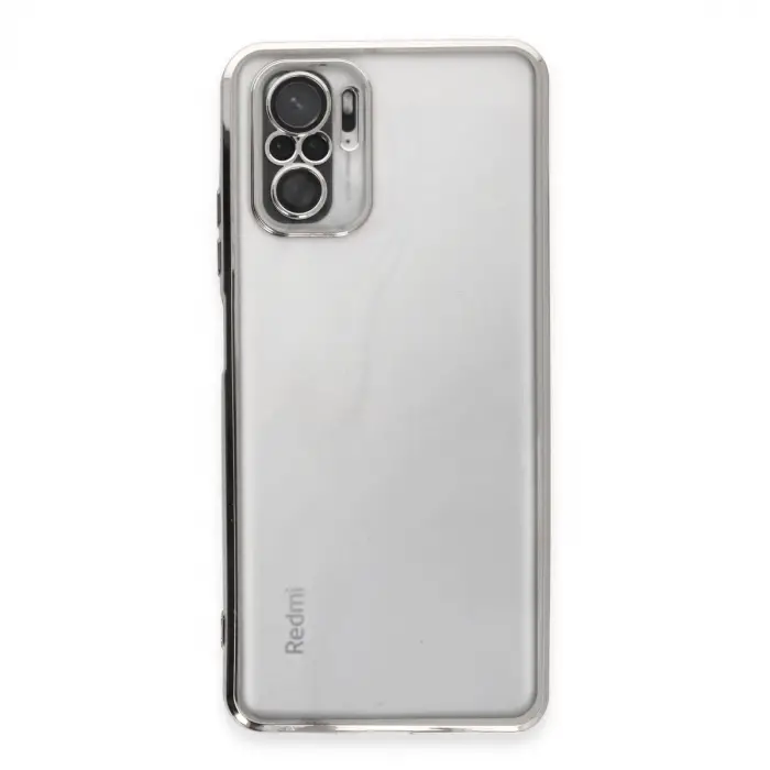 Xiaomi Redmi Note 10 Kılıf Razer Lensli Silikon - Gümüş