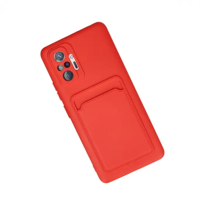 Xiaomi Redmi Note 10 Pro Kılıf Kelvin Kartvizitli Silikon - Kırmızı
