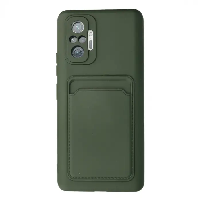 Xiaomi Redmi Note 10 Pro Kılıf Kelvin Kartvizitli Silikon - Koyu Yeşil