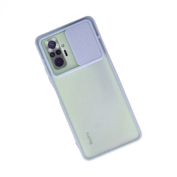 Xiaomi Redmi Note 10 Pro Kılıf Palm Buzlu Kamera Sürgülü Silikon - Lila
