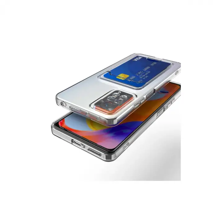 Xiaomi Redmi Note 11 Kılıf Kart Şeffaf Silikon - Şeffaf