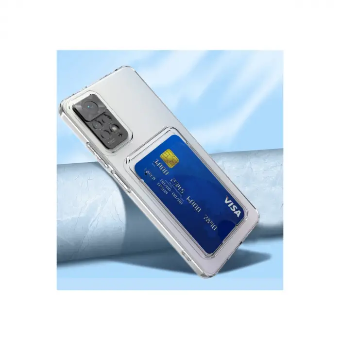 Xiaomi Redmi Note 11 Kılıf Kart Şeffaf Silikon - Şeffaf
