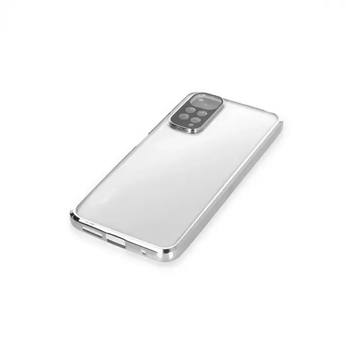 Xiaomi Redmi Note 11 Kılıf Razer Lensli Silikon - Gümüş