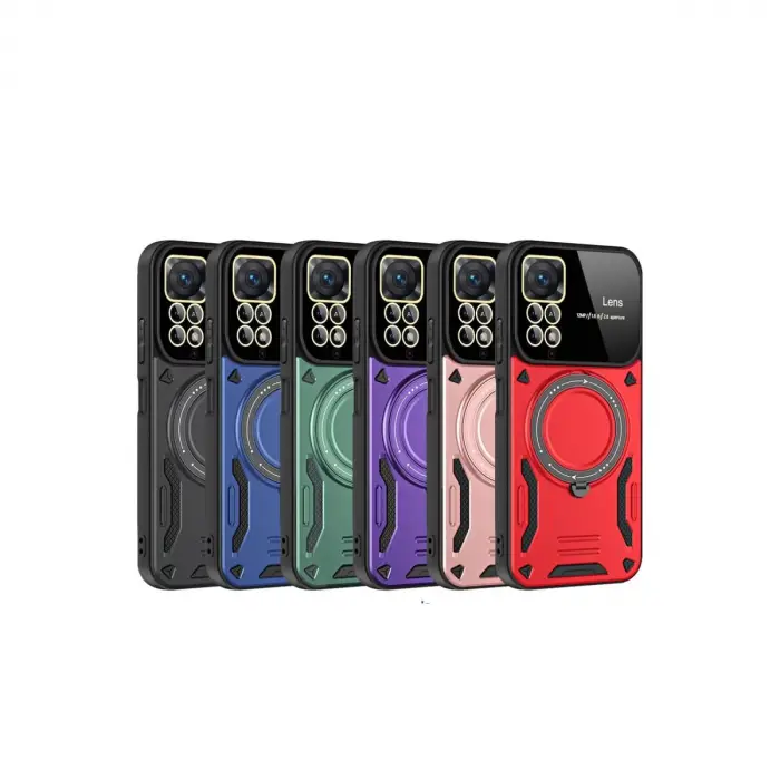 Xiaomi Redmi Note 11 Pro Kılıf Joy Lens Standlı Kapak - Mor