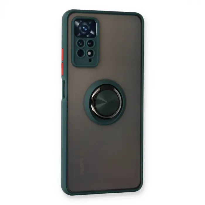 Xiaomi Redmi Note 11 Pro Kılıf Montreal Yüzüklü Silikon Kapak - Yeşil