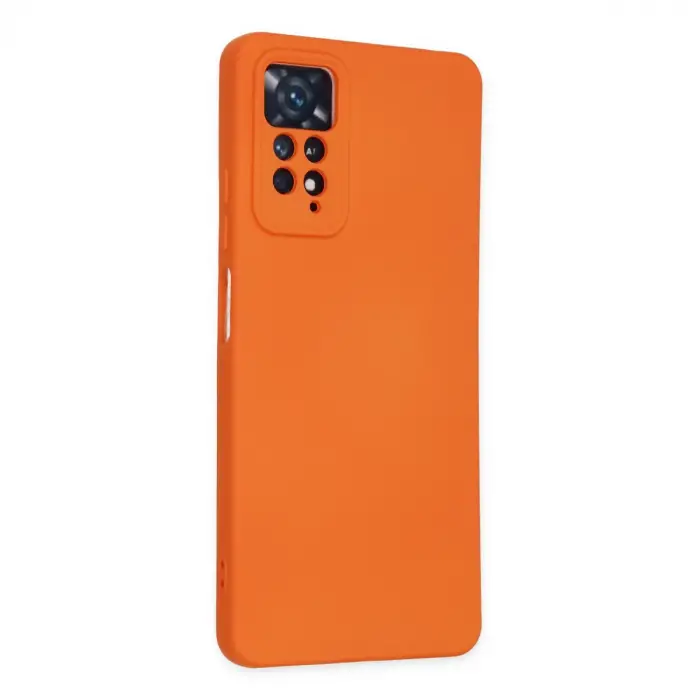 Xiaomi Redmi Note 11 Pro Kılıf Nano İçi Kadife Silikon - Turuncu
