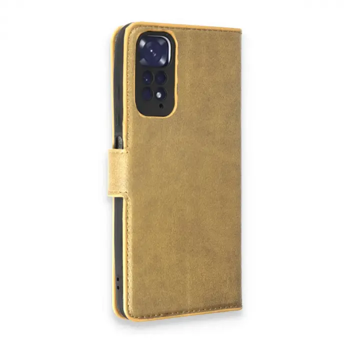 Xiaomi Redmi Note 11 Pro Kılıf Trend S Plus Kapaklı Kılıf - Gold