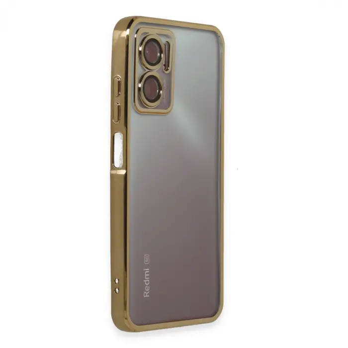 Xiaomi Redmi Note 11e Kılıf Razer Lensli Silikon - Gold