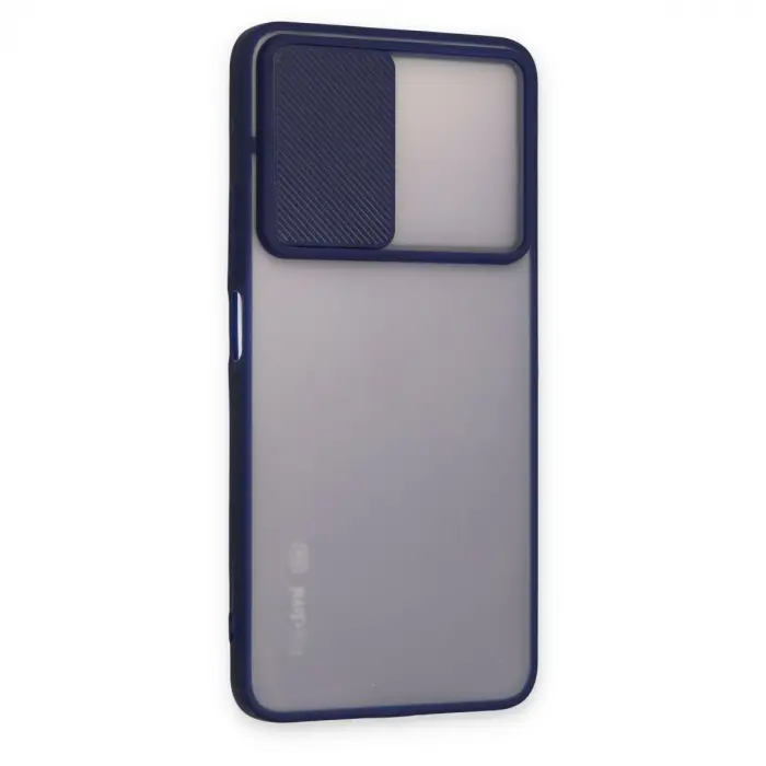 Xiaomi Redmi Note 11t Kılıf Palm Buzlu Kamera Sürgülü Silikon - Lacivert