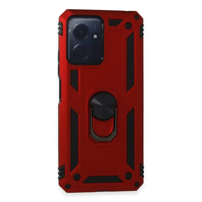 Xiaomi Redmi Note 12 4g Kılıf Sofya Yüzüklü Silikon Kapak - Kırmızı