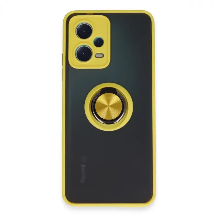 Xiaomi Redmi Note 12 5g Kılıf Montreal Yüzüklü Silikon Kapak - Sarı