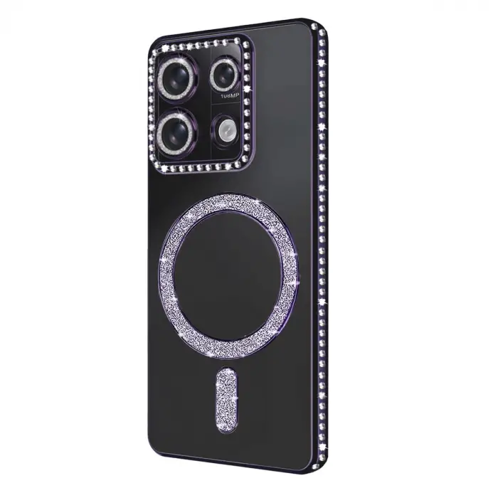 Xiaomi Redmi Note 13 Pro 4g Joke Simli Magneticsafe Kılıf - Derin Mor