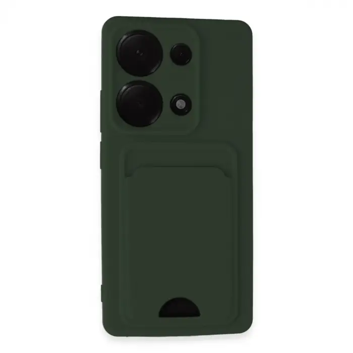 Xiaomi Redmi Note 13 Pro 4g Kılıf Kelvin Kartvizitli Silikon - Koyu Yeşil