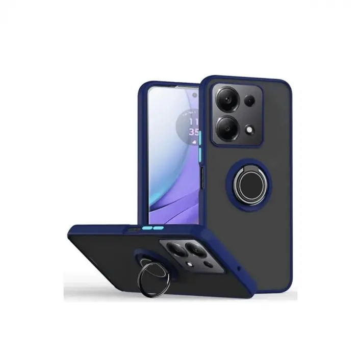 Xiaomi Redmi Note 13 Pro 4g Montreal Yüzüklü Silikon Kapak - Lacivert