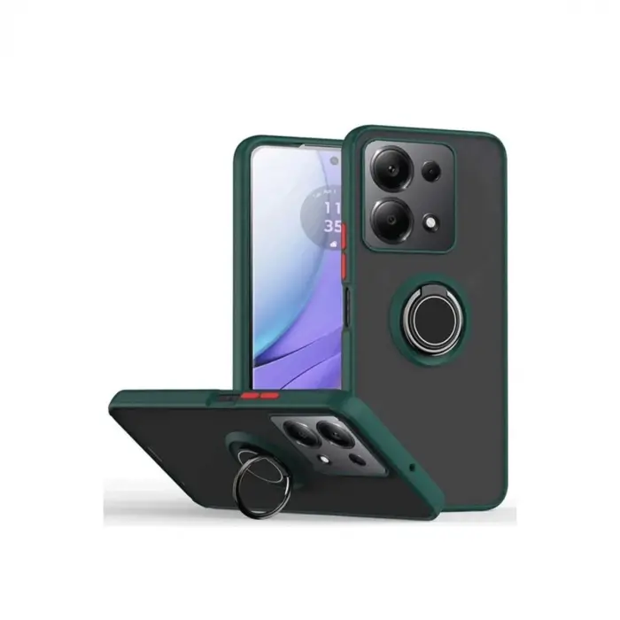 Xiaomi Redmi Note 13 Pro 4g Montreal Yüzüklü Silikon Kapak - Yeşil