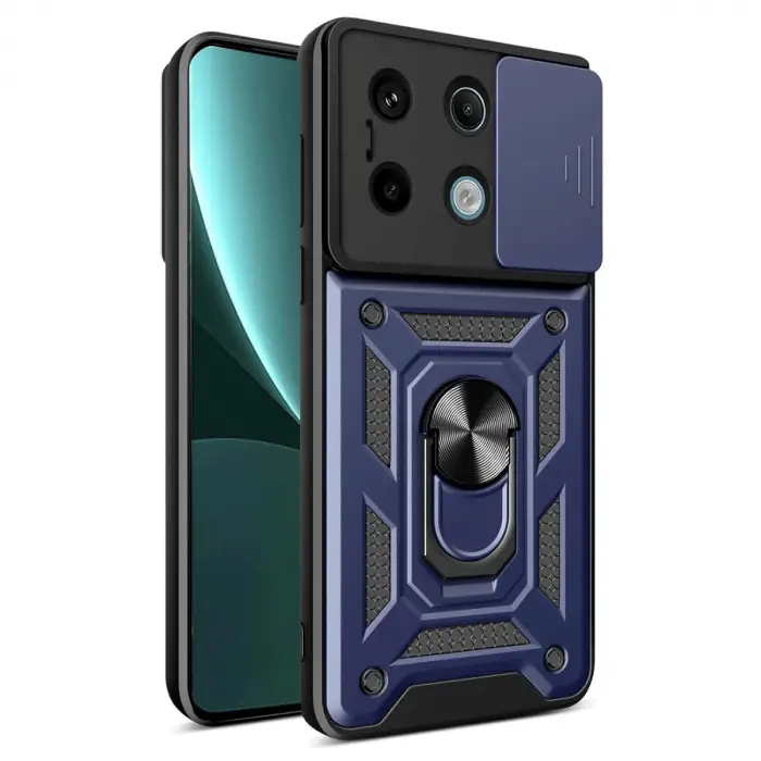 Xiaomi Redmi Note 13 Pro 4g Pars Lens Yüzüklü Silikon - Lacivert