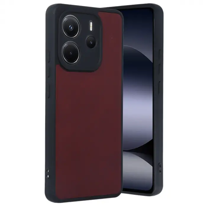 Xiaomi Redmi Note 14 4g Kılıf Aras Deri Kapak - Bordo