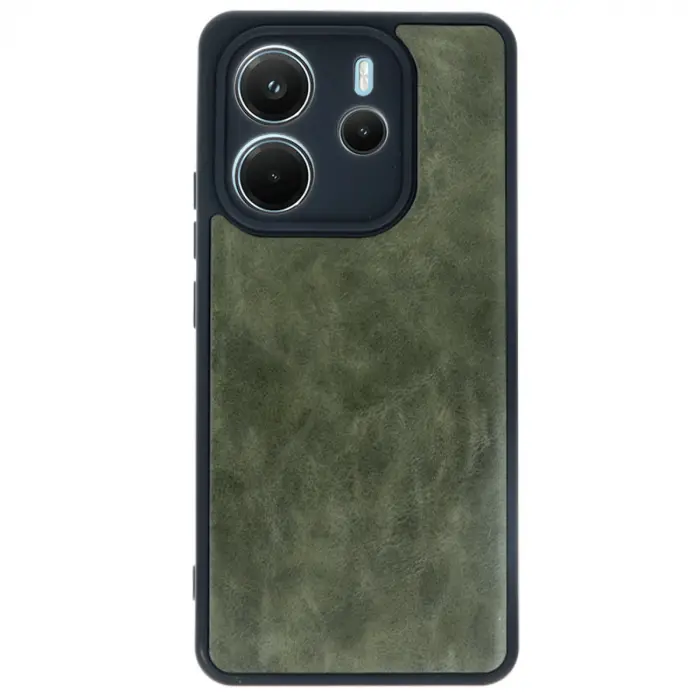 Xiaomi Redmi Note 14 4g Kılıf Aras Deri Kapak - Koyu Yeşil