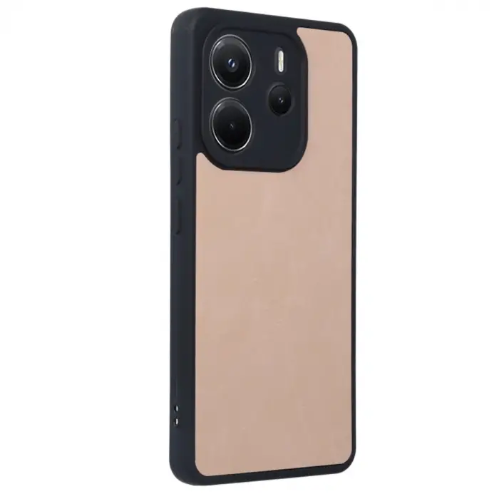 Xiaomi Redmi Note 14 4g Kılıf Aras Deri Kapak - Pudra