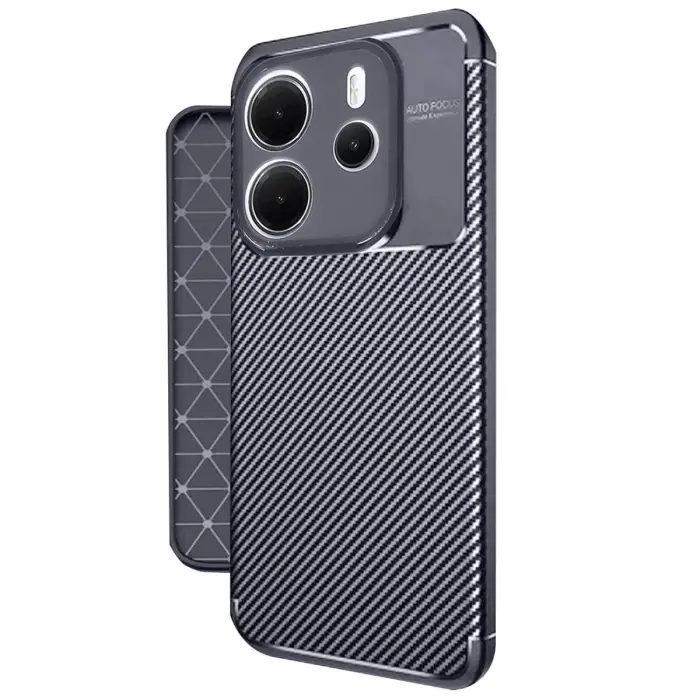 Xiaomi Redmi Note 14 4g Kılıf Auto Focus Karbon Kapak - Lacivert