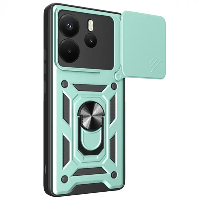 Xiaomi Redmi Note 14 4g Pars Lens Yüzüklü Silikon - Yeşil