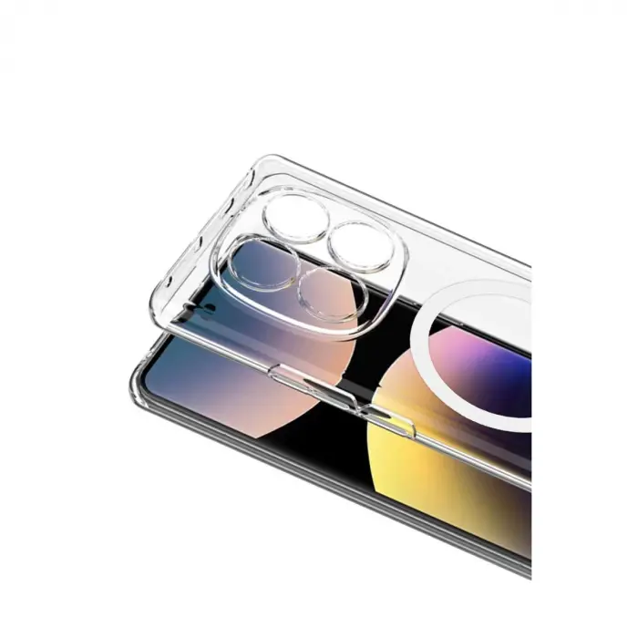 Xiaomi Redmi Note 14 Pro 4g Combo Sert Şeffaf Magsafe Kapak - Şeffaf