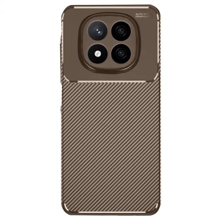 Xiaomi Redmi Note 14 Pro 4g Kılıf Auto Focus Karbon Kapak - Kahverengi