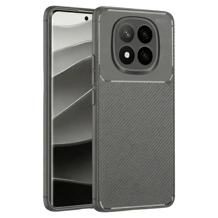 Xiaomi Redmi Note 14 Pro Plus Kılıf Auto Focus Karbon Kapak - Gri