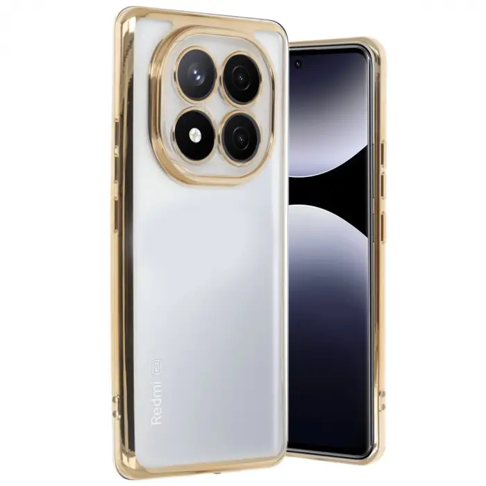 Xiaomi Redmi Note 14 Pro Plus Kılıf Razer Lensli Silikon - Gold