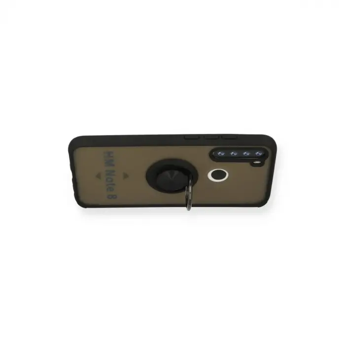 Xiaomi Redmi Note 8 Kılıf Montreal Yüzüklü Silikon Kapak - Siyah
