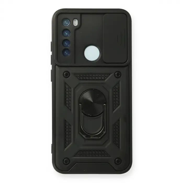 Xiaomi Redmi Note 8 Kılıf Pars Lens Yüzüklü Silikon - Siyah