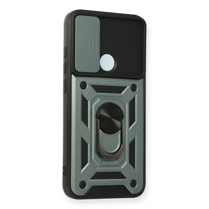 Xiaomi Redmi Note 8 Kılıf Pars Lens Yüzüklü Silikon - Yeşil