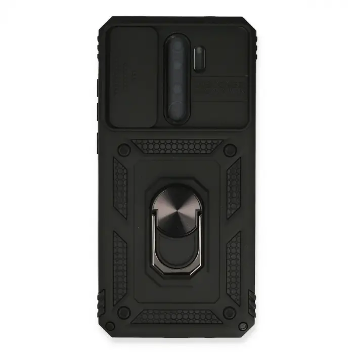 Xiaomi Redmi Note 8 Pro Kılıf Pars Lens Yüzüklü Silikon - Siyah