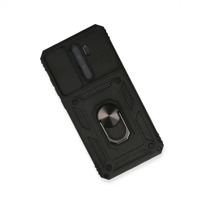 Xiaomi Redmi Note 8 Pro Kılıf Pars Lens Yüzüklü Silikon - Siyah