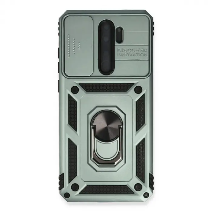 Xiaomi Redmi Note 8 Pro Kılıf Pars Lens Yüzüklü Silikon - Yeşil