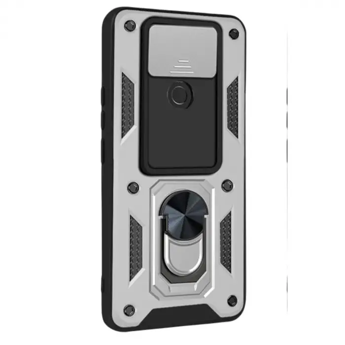 Xiaomi Redmi Note 9 4g Kılıf Pars Lens Yüzüklü Silikon - Gümüş