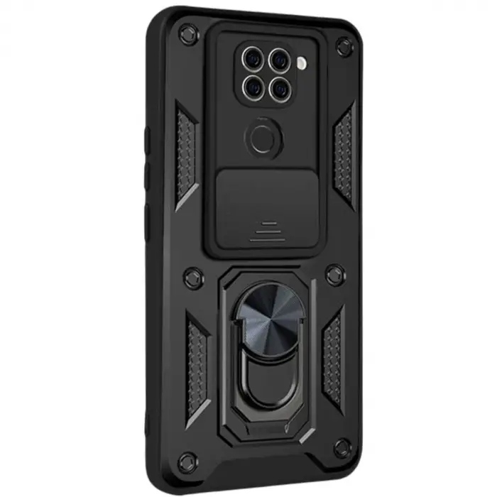 Xiaomi Redmi Note 9 4g Kılıf Pars Lens Yüzüklü Silikon - Siyah