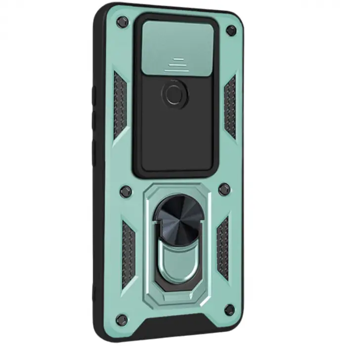 Xiaomi Redmi Note 9 4g Kılıf Pars Lens Yüzüklü Silikon - Yeşil