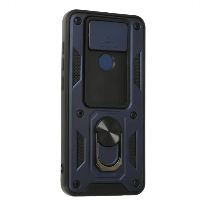 Xiaomi Redmi Note 9 Kılıf Pars Lens Yüzüklü Silikon - Lacivert