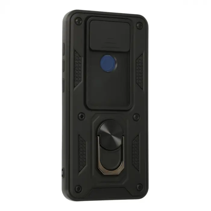 Xiaomi Redmi Note 9 Kılıf Pars Lens Yüzüklü Silikon - Siyah