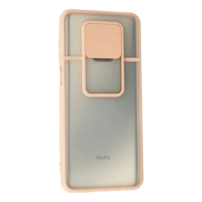 Xiaomi Redmi Note 9 Pro Kılıf Palm Buzlu Kamera Sürgülü Silikon - Pembe