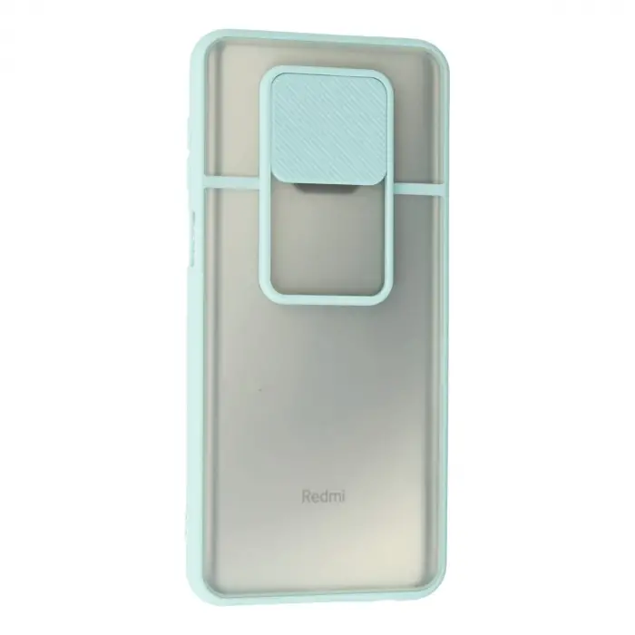 Xiaomi Redmi Note 9 Pro Kılıf Palm Buzlu Kamera Sürgülü Silikon - Turkuaz