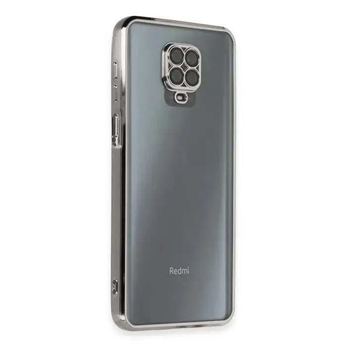 Xiaomi Redmi Note 9 Pro Kılıf Razer Lensli Silikon - Gümüş