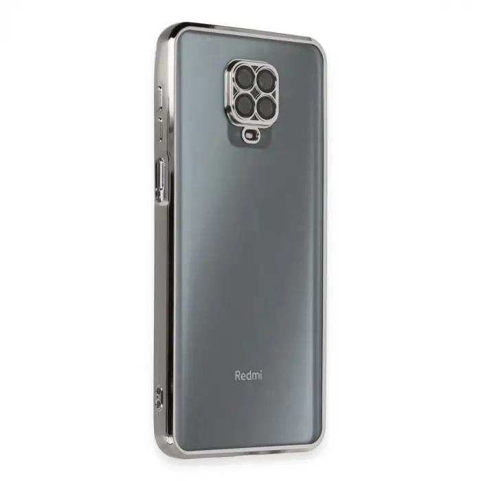 Xiaomi Redmi Note 9 Pro Kılıf Razer Lensli Silikon - Gümüş