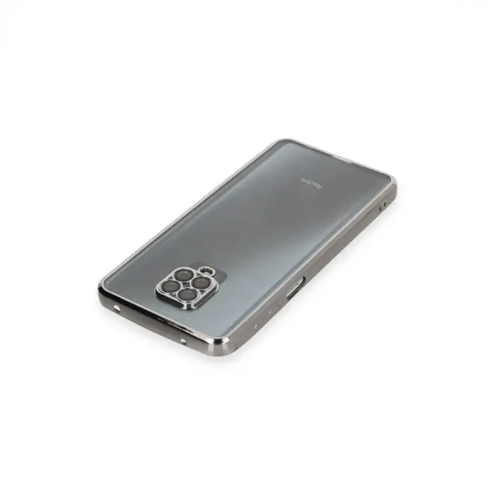 Xiaomi Redmi Note 9 Pro Kılıf Razer Lensli Silikon - Gümüş