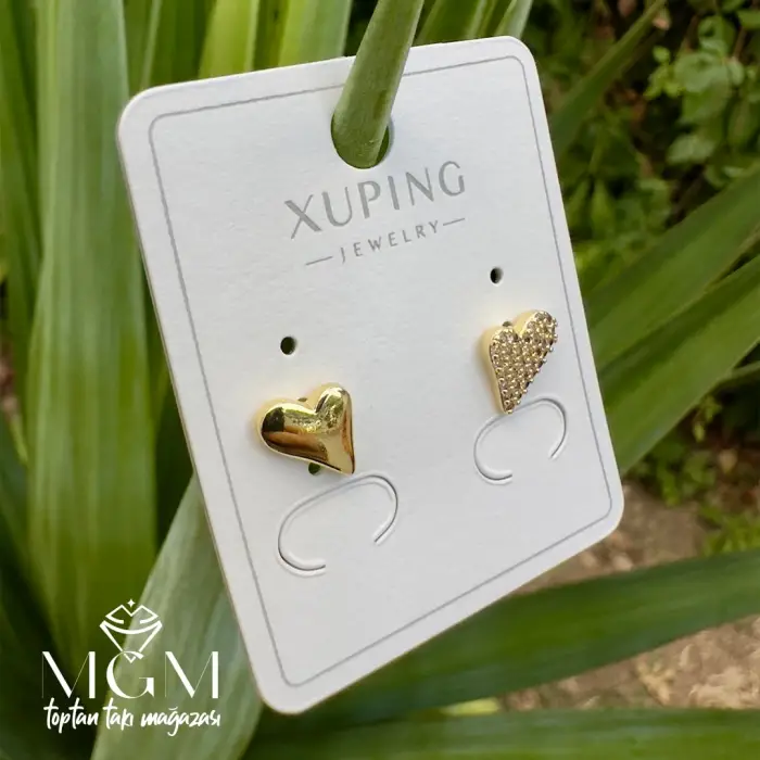 Xuping Taşlı Taşsız Kalp Küpe